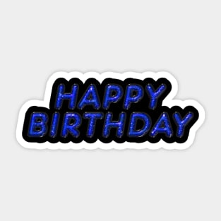 Happy Birthday - Blue Sticker